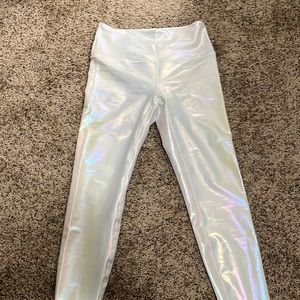 Zyia iridescent white leggings